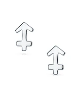 Bling Jewelry Tiny Simple Sagittarius Astrology Horoscope Zodiac Stud Earrings .925 Sterling Silver