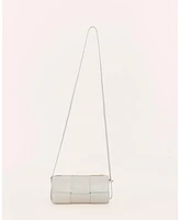 Women's Woven Leather Barrel Bag
