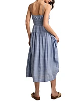 Lucky Brand Women's Printed Smocked-Waist Sleeveless Midi Dress