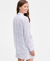 On 34th Women's Printed Silky Button-Front Shirt, Exclusively at Macy's
