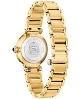 Citizen Eco-Drive Women's Princess Cinderella Diamond Accent Gold-Tone Stainless Steel Bracelet Watch 30mm Limited Edition Box Set