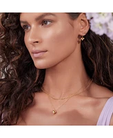 Puffed Heart Necklace & Stud Earrings Set