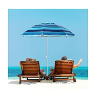6.5 Feet Patio Beach Umbrella with Waterproof Polyester Fabric