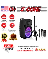 5 Core 10 inch Pa Portable Bluetooth Party Speaker Karaoke Boombox + 2 Wireless Mics 2 Pcs