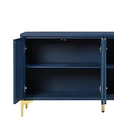 Modern Carved Sideboard - Light Blue