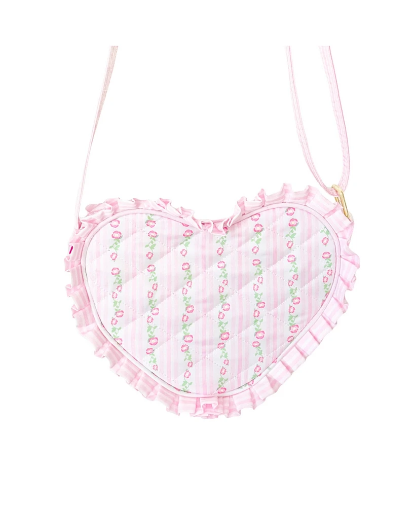 Bits & Bows Girls Heart Purse in Quilted Floral