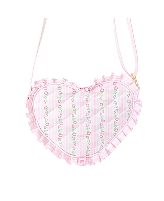Bits & Bows Girls Heart Purse in Quilted Floral