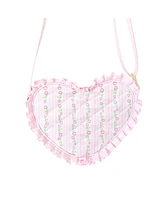 Bits & Bows Girls Heart Purse in Quilted Floral