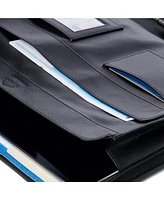 Alpine Swiss Leather Zippered Writing Pad Portfolio Business Briefcase Organizer