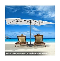 15 Feet Double-Sized Patio Umbrella with Crank Handle and Vented Tops