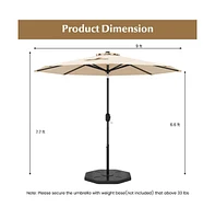 9 feet Outdoor Market Patio Table Umbrella Push Button Tilt Crank Lifeet