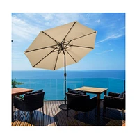 10 Feet Outdoor Patio Umbrella with Bright Solar Led Lights