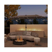 13feet Double-sided Patio Umbrella with Solar Lights for Garden Pool Backyard