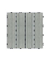 Wpc Patio Deck Tiles - 22 Pack, Interlocking