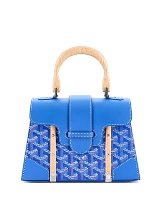 Pre-Owned Goyard Mini Structured Saigon Top Handle Bag Coated Canvas with Leather