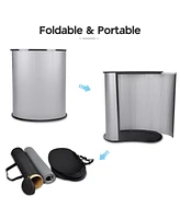 InstaHibit 10x8 Ft Pop Up Backdrop Booth Stand w/ Podium Table Counter Black