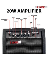 5 Core Guitar Amp 20W Electric Portable Mini Amplifier w Built in 6.5" Speaker Aux Headphone Jack