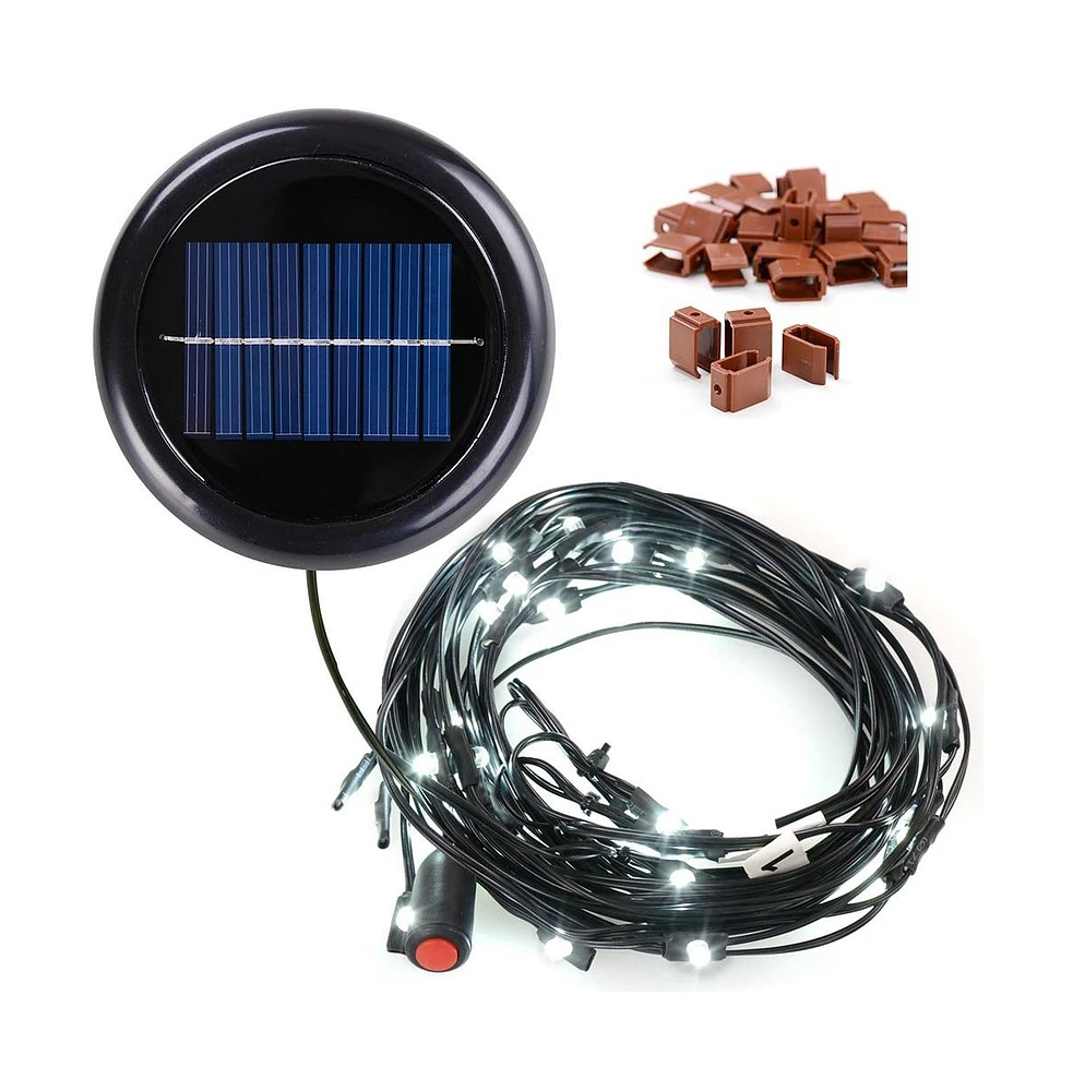 Led Solar String Light Cool White Fit for -Rib 8ft 9ft Wooden Outdoor Patio Umbrella