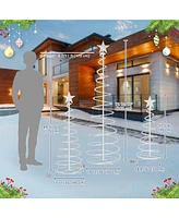 Yescom Sparkle 15 Pack Led Christmas Spiral Light Kit Battery 3'/4'/6Ft Pre-Lit Led with Star Topper for Indoor Outdoor