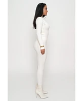 Jluxlabel Women's Ribbed Mock Neck Top