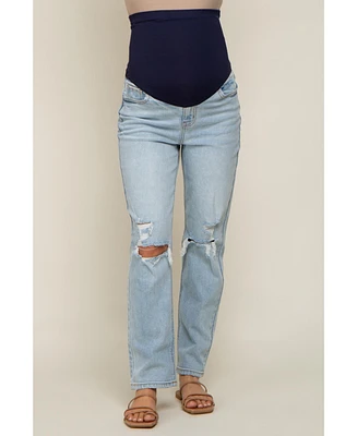Pinkblush Maternity Light Blue Distressed Knee Jeans