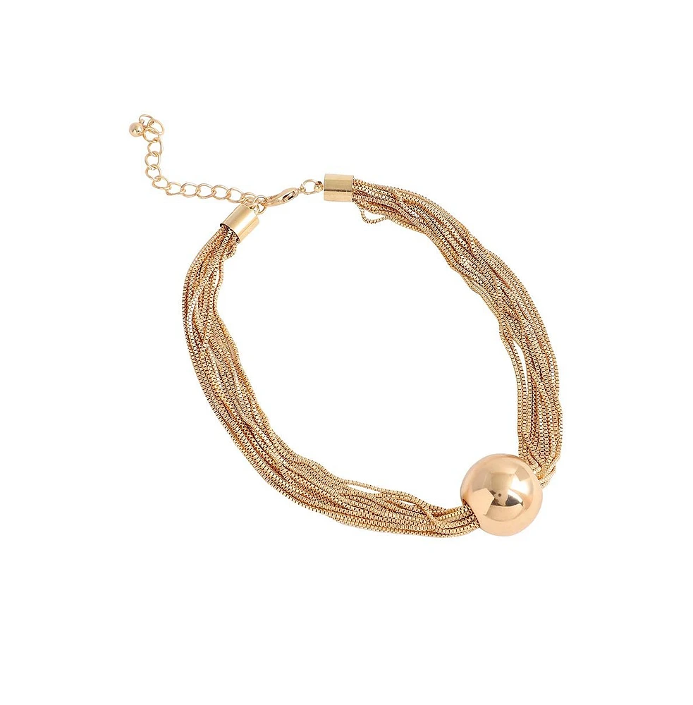 Sohi Rhinestones Ballchain Necklace