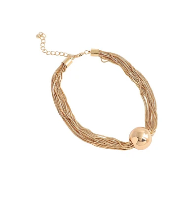 Sohi Rhinestones Ballchain Necklace