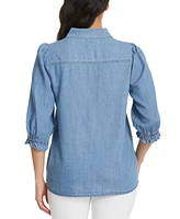 Gloria Vanderbilt Women's Puff-Sleeve Shirt