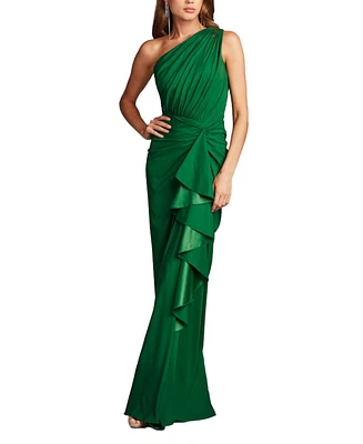 Tadashi Shoji Women's Lena Waterfall Drape Gown