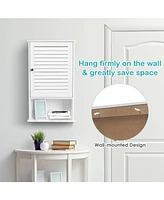 Bathroom Wall Mount Storage Cabinet Single Door with Height Adjustable Shelf