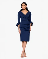 Betsy & Adam Women's V-Neck 3/4-Sleeve Sheath Dress