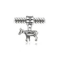 Bling Jewelry Usa Patriotic Democrat Donkey Dangle Charm Bead Sterling Silver Fits European Bracelet