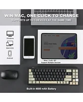 Yunzii AL71 75% Mechanical Keyboard,Full Aluminum Cnc,Hot Swappable Gasket,2.4GHz Wireless BT5.0/Usb-c Wired,Nkro Programmable Rgb Backlight Creamy Ty
