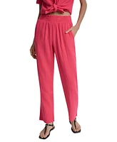 Dkny Jeans Petite Cotton Pull-On Smocked-Waist Pants