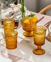 Qualia Glass Cameo Dessert Bowls, Set of 4