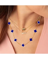 The Lovery Small Lapis Clover Necklace 14K Gold