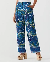 Ella Rafaella Petite Paisley Print High Rise Wide Leg Pants