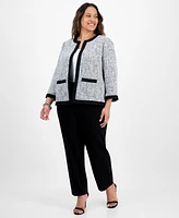 Kasper Plus Tweed Framed Jacket
