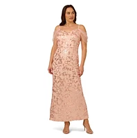 Adrianna Papell Plus Off-The-Shoulder Mermaid Dress