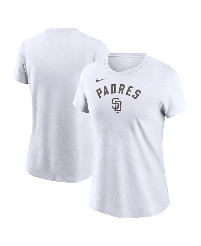 Nike Women's White San Diego Padres Team Arch T-Shirt