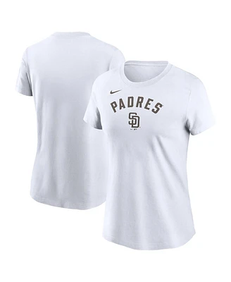 Nike Women's White San Diego Padres Team Arch T-Shirt