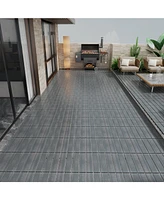 Wpc Patio Tiles - 22 Pack - Interlocking Decking - 11.8" Ash