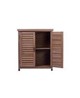 Potting Bench with Storage & Metal Top - Outdoor Garden Workstation