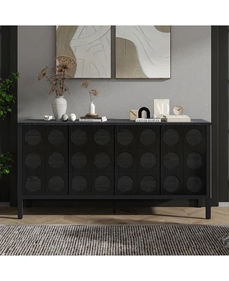 Geometric Circle Door Cabinet - Black