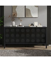 Geometric Circle Door Cabinet - Black