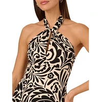 Adrianna Women's Sleeveless Halter Midi Dress