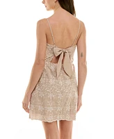 Row A Juniors' Eyelet-Embroidered Tiered Tie-Back Dress