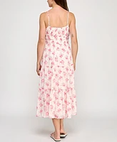 Trixxi Juniors' Printed Spaghetti-Strap Midi Dress