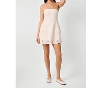 WeWoreWhat Women's Strapless Peplum Mini Dress