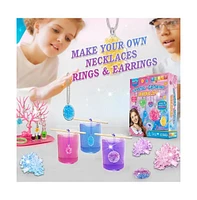 Livevie Crystal Growing Jewelry Kit, Create 6 Jewelry Pieces for Kids